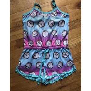 Justice Size 6/7 Hedgehog Short Romper Pajamas